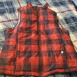 Red plaid vest